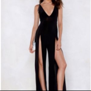Black Jumpsuit with slit